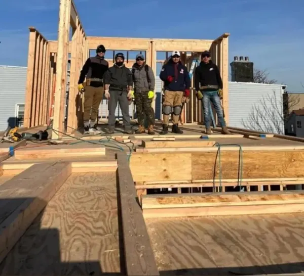 Wood framing project by GVS Contractor crew